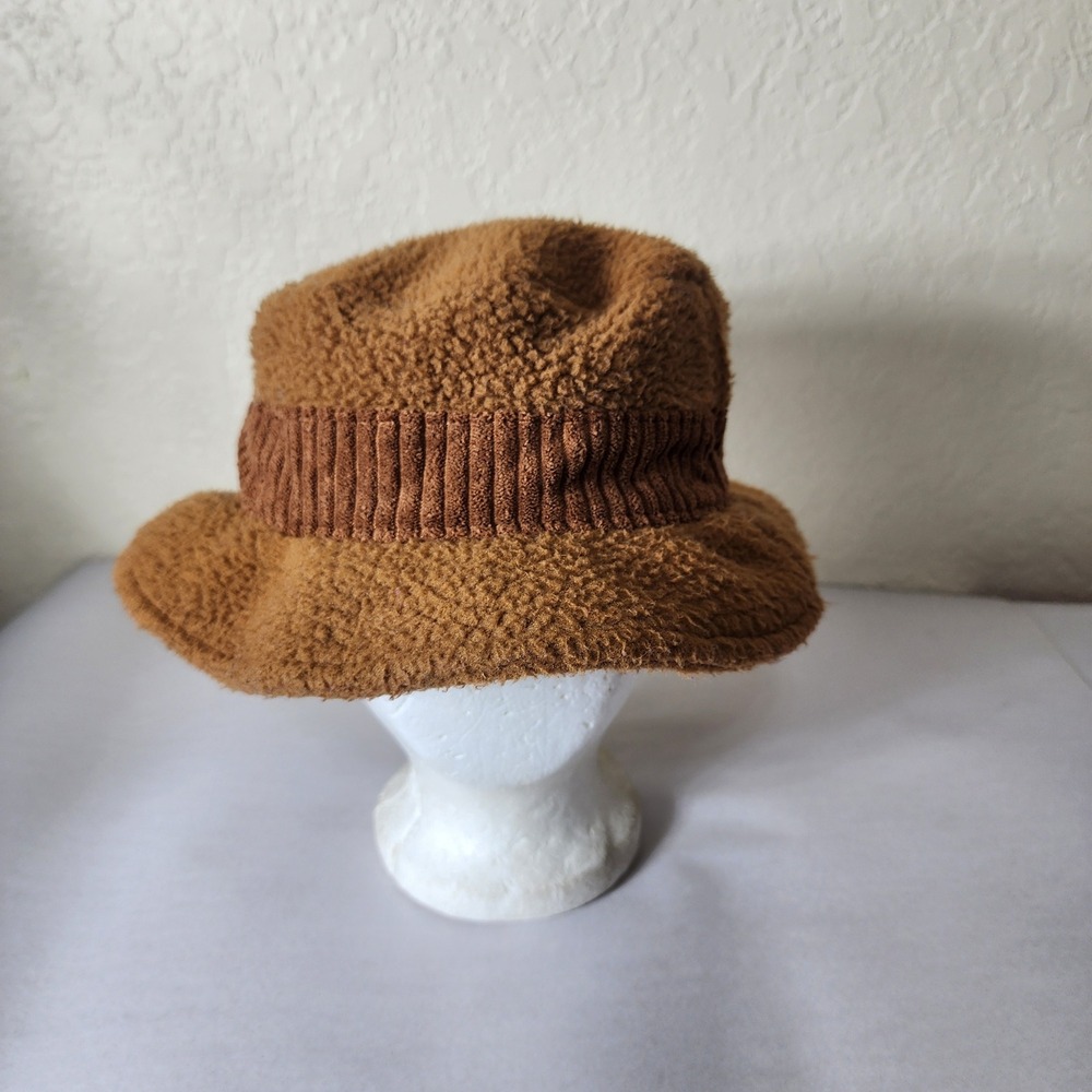 OFFLINE by Aerie Brown Sherpa Bucket Hat with Corduroy Band One Size